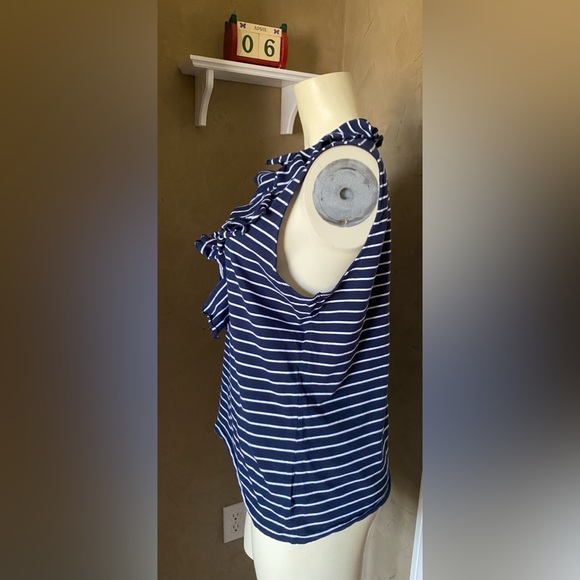 American Living Top Sleeveless striped Ruffle Detail Women’s size L - Picture 5 of 8